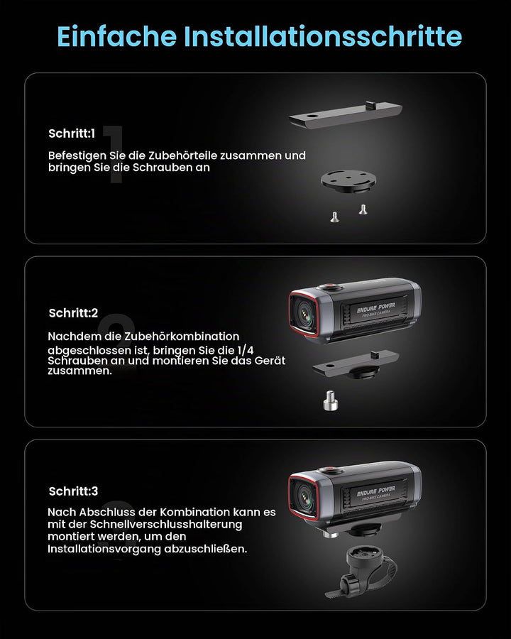 AKEEYO AKY-710Lite Motorradkamera/Fahrradkamera 2K30FPS WiFi-Actionkamera mit Ultra HD, IP66 Wasserd