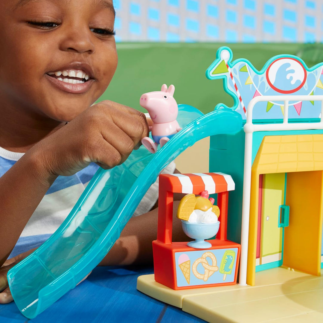 Peppa Pig Spielzeuge Schwimmbad-Spass mit Peppa, Spielset mit 15 Teilen und 2 Figuren, Kinderspielze