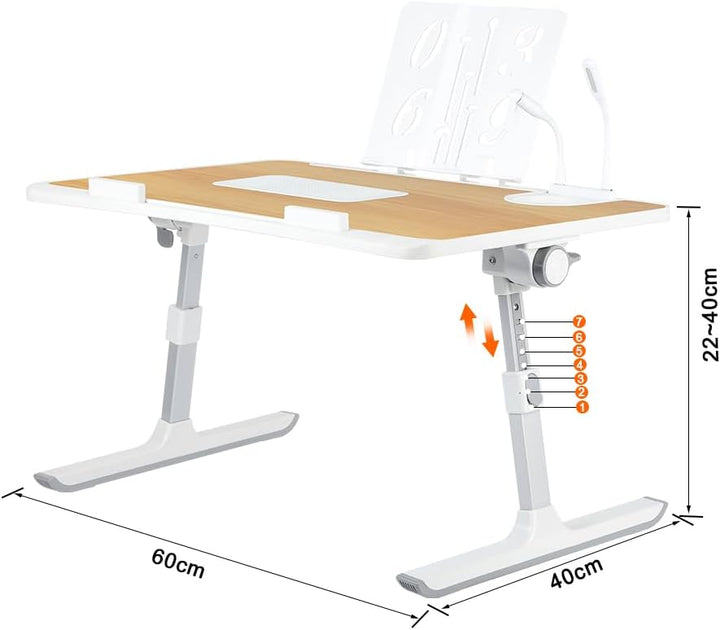 LANTUS Laptop-Ständer fürs Bett, Betttisch mit Laptop-Kühler, Halterung für Tablet, Schublade, höhen