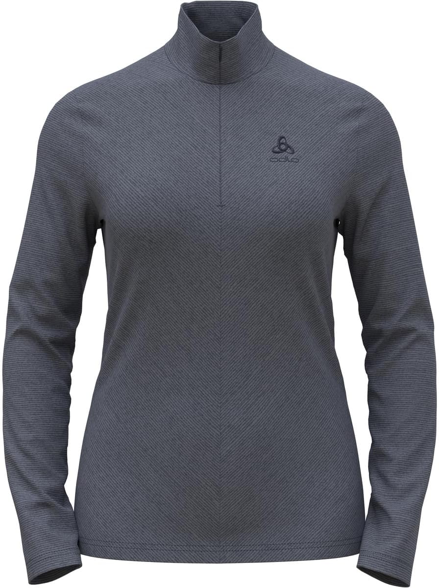 Odlo Damen Roy_542331 Mid Layer mit Reissverschluss L Folkstone Gray - India Ink, L Folkstone Gray -