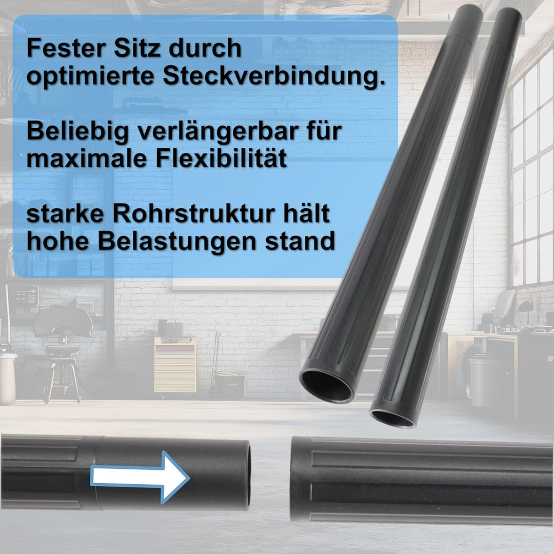 DeClean 2 x Verlängerungs Rohr 35 mm Staubsaugerrohr Staubsauger Kunststoff kompatibel mit Kärcher A