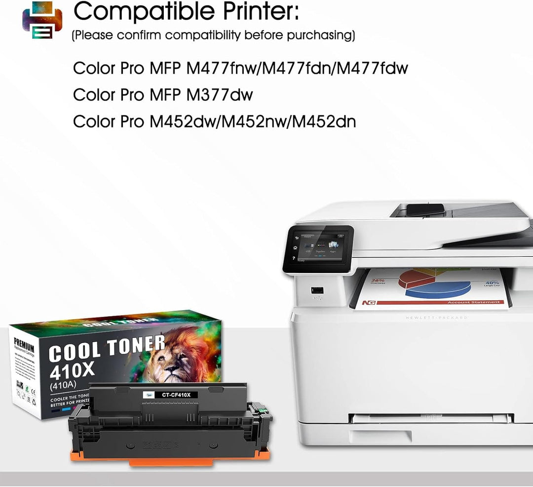 Cool Toner Kompatibel Tonerkartusche als Ersatz für HP 410A 410X CF410X M477fdw Toner Color Laserjet