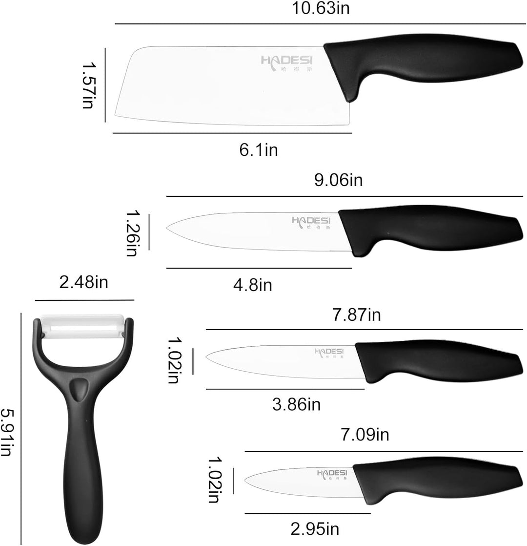 Scharfe Messerset, 6 Stück, Schwarz 6 Schwarz, 6 Schwarz
