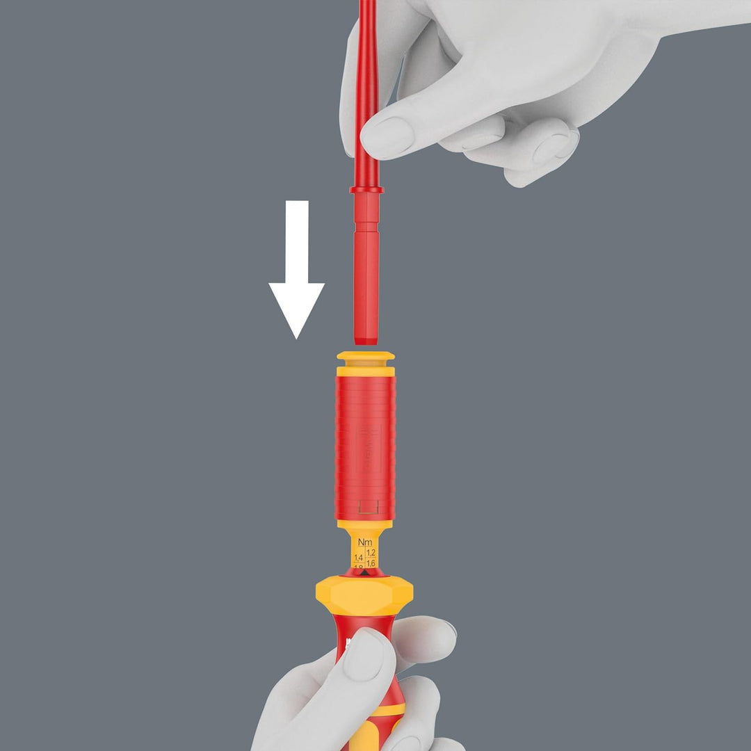 Wera Kraftform Kompakt VDE Torque, VDE-isolierter Bit-Handhalter mit Wechselklingen-Sortiment, 1,2-3