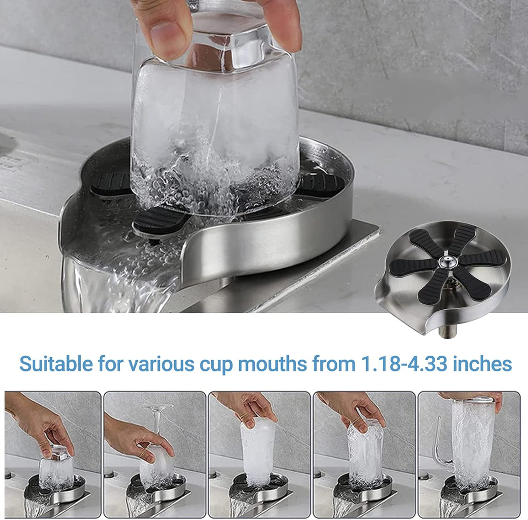 Edelstahl Gläserspüler, Automatische Glasspüler Waschbecken, Metall-Küchenspüle Tassenspüler Zubehör