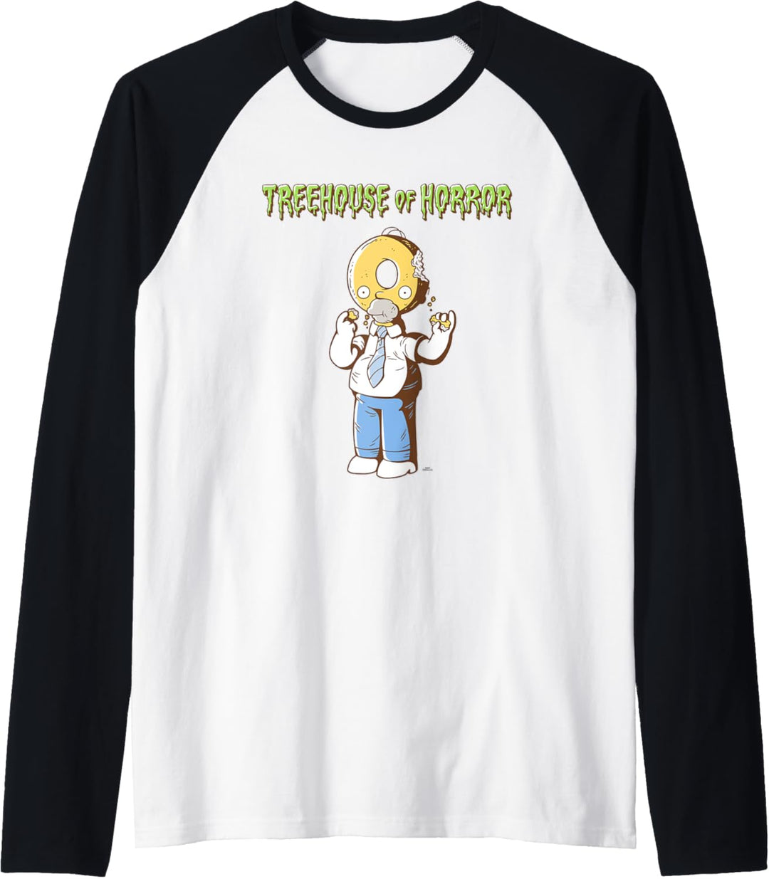 The Simpsons Treehouse of Horror Homer Donut Head Halloween Raglan