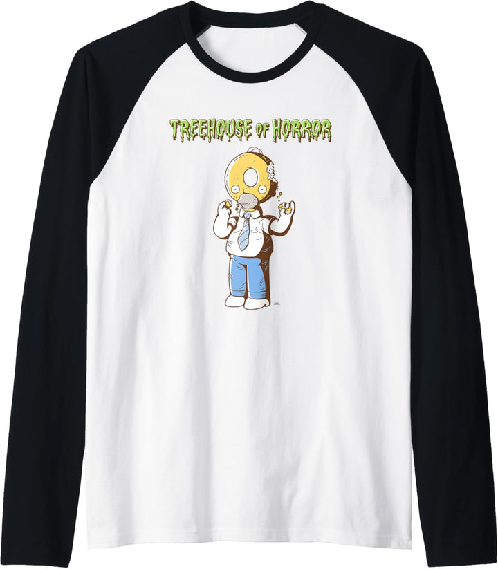 The Simpsons Treehouse of Horror Homer Donut Head Halloween Raglan
