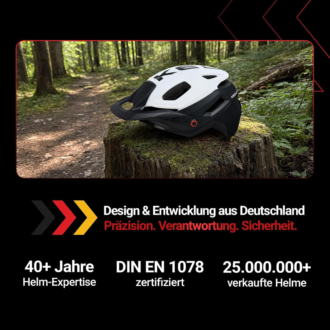 KED Pector ME1 MTB Fahrrad Helm schwarz/weiss 2023 L (58-61 cm), L (58-61 cm)