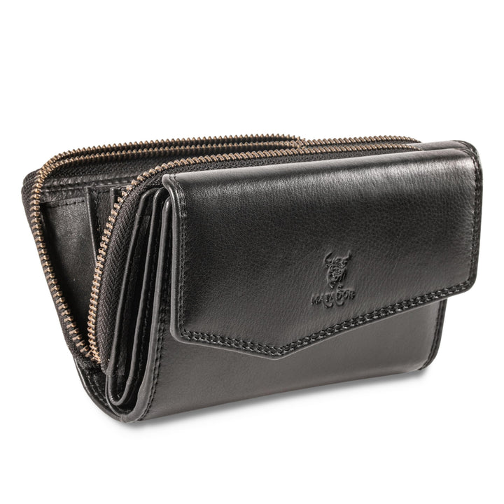 MATADOR RFID Blocker Leder Portemonnaie Damen Gross | Geldbeutel Portmonee Damen mit Geschenk-Box |