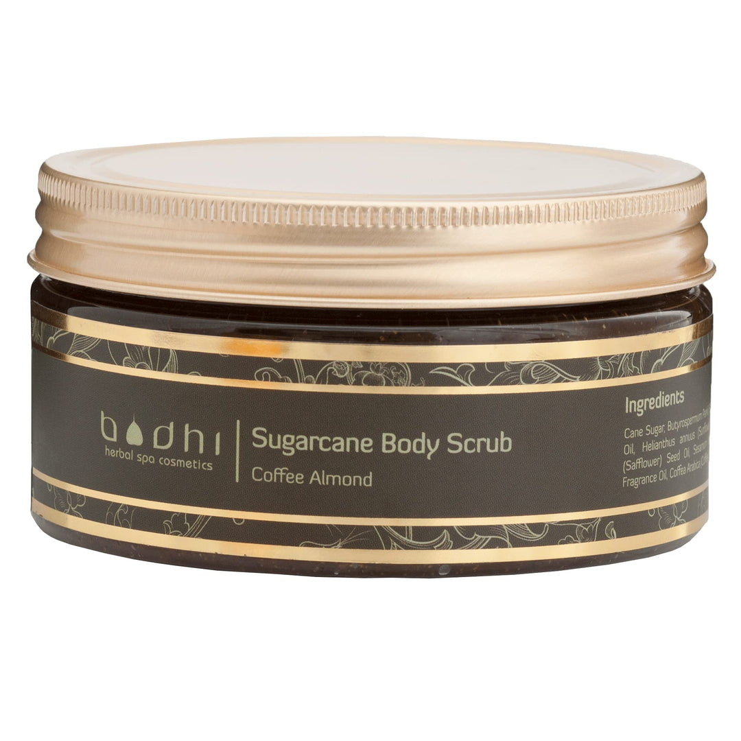 BODHI® Körperpeeling Rohrzucker und Kaffee / 250 ml, mit Kokosöl und Sheabutter, gegen Cellulite, fü