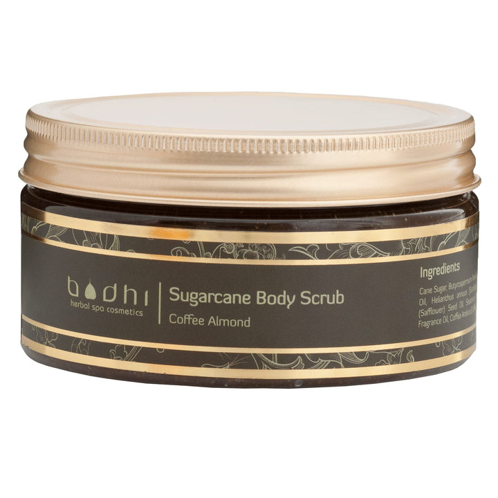 BODHI® Körperpeeling Rohrzucker und Kaffee / 250 ml, mit Kokosöl und Sheabutter, gegen Cellulite, fü