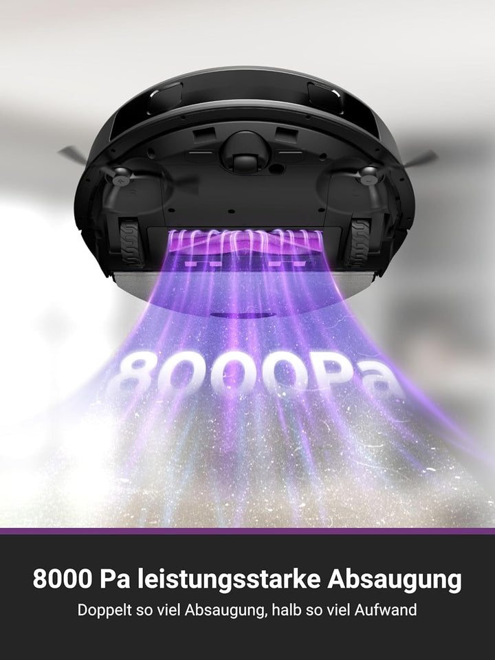 EUREKA E20 Plus Saug- & Wischroboter + beutelloser Multi-Zyklon Absaugstation (Duo-KI-3D-Hindernisve
