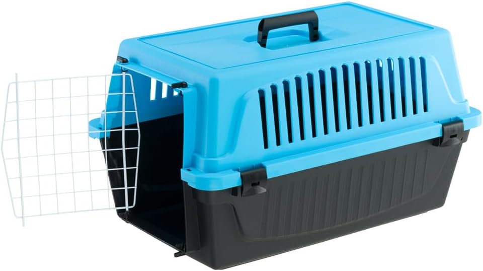 Ferplast Transportbox katze, Hundetransportbox kleine Hunde und Katzen bis 8 kg, Tür aus plastifizie