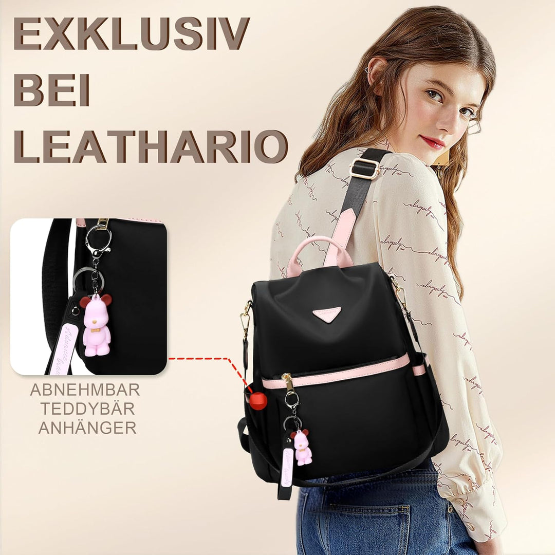 Leathario Damen Rucksack klein，Rucksack Anti Diebstahl，Rusack für Mädchen Und Fraun，Cityrucksack Mod