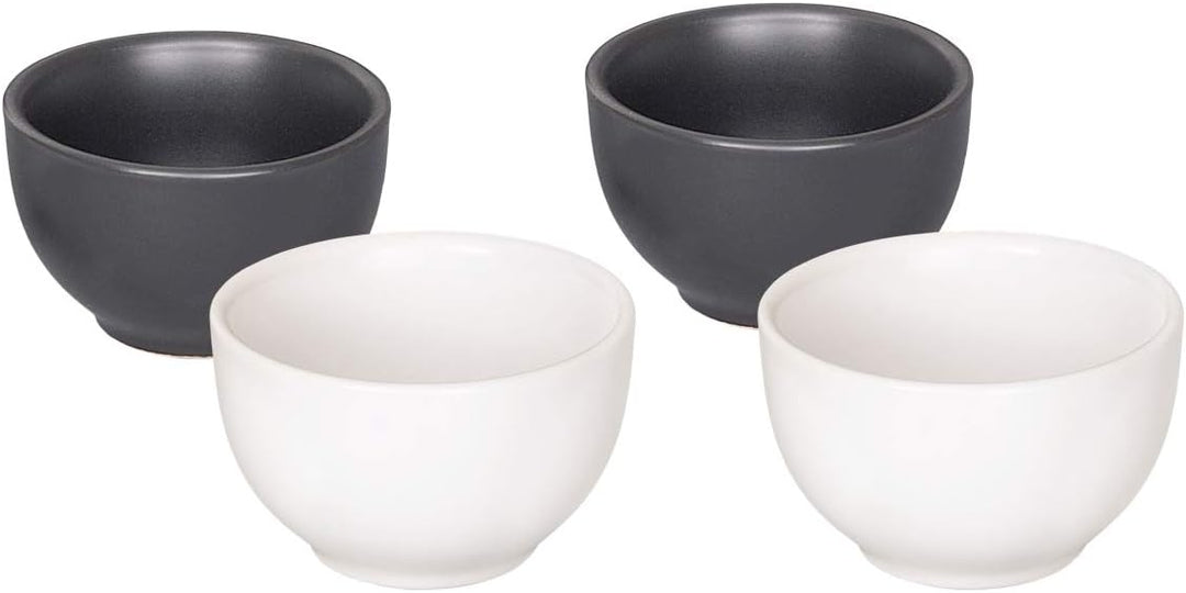 China-Trends Japanisches Teeset: Teekanne 500ml mit seitlichem Griff und 4 Teecups 70ml aus Keramik.