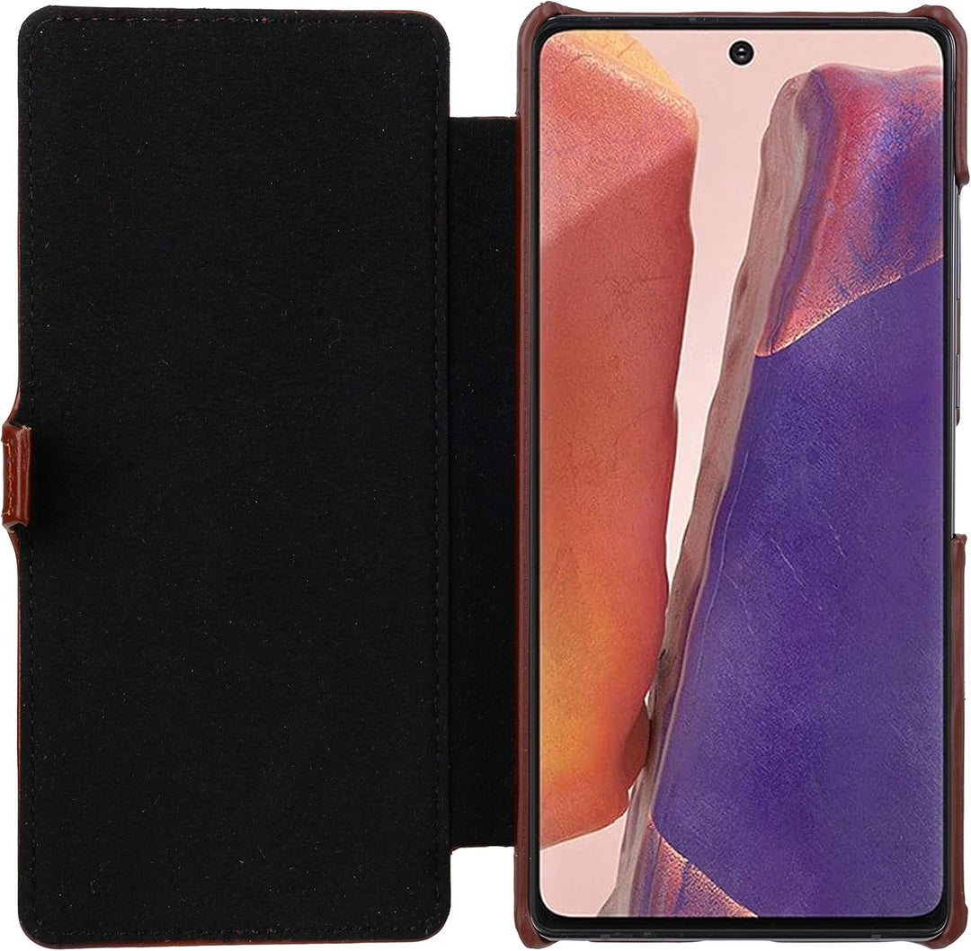 STILGUT Book Case kompatibel mit Samsung Galaxy Note 20 Hülle aus Leder mit Clip-Verschluss, Lederhü