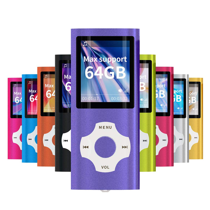 Mymahdi MP3/MP4-Player, lila mit 1,8-Zoll-LCD-Bildschirm und Memory-Karten-Slot, Support für Max 128