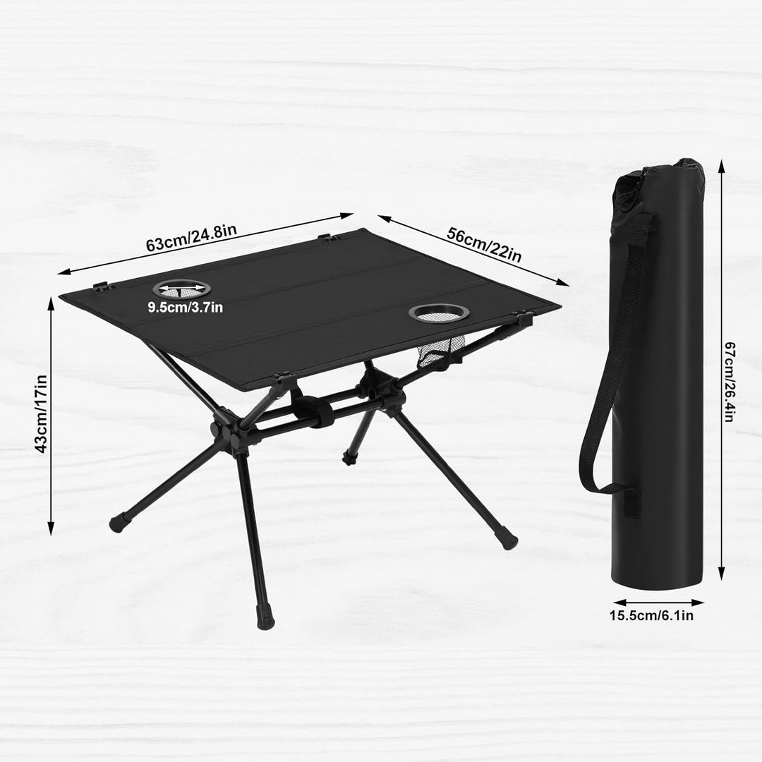 WOLTU Campingtisch tragbar, Ultraleichter Klapptisch mit 2 Getränkehaltern, Picknicktisch klappbar m