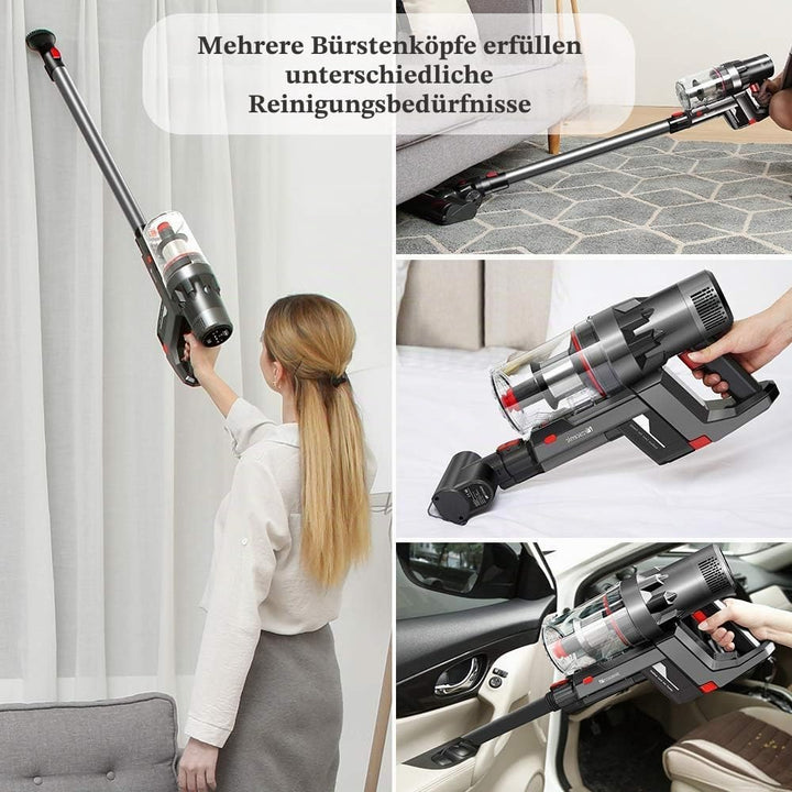 Proscenic P11 Akku Staubsauger, kabelloser Staubsauger, 30,000 Pa Starke Saugleistung, Betriebsdauer