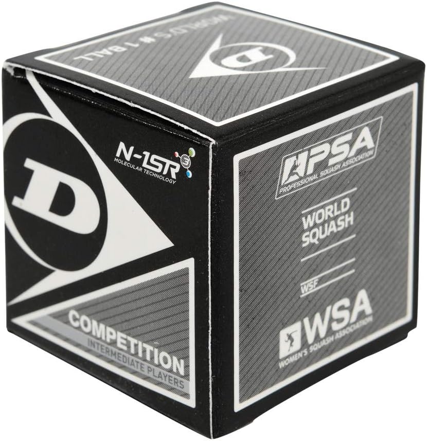 Dunlop Squashbälle Competition gelb, für Anfänger und Fortgeschrittene – Speed langsam 12 Balls, 12