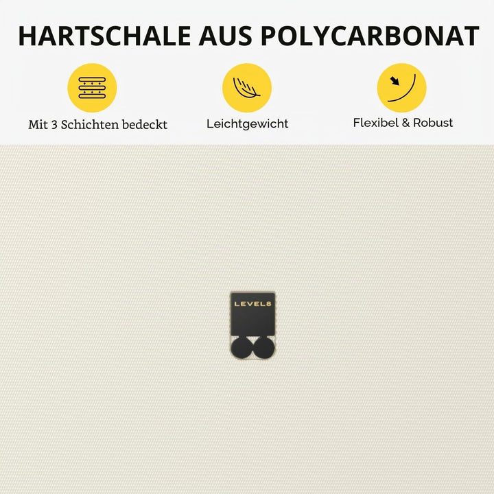 LEVEL8 Handgepäck Koffer Leicht aus 100% Polycarbonat,Koffer Trolleys Hartschalen,TSA,8 Spinner Roll