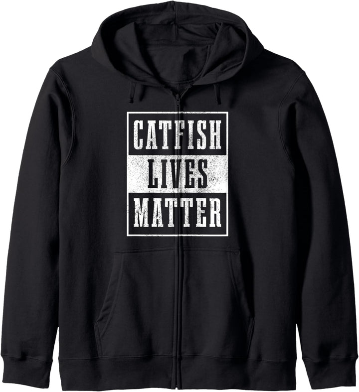 Catfish Lives Matter Catfishing Lustig Fischen Fischer Kapuzenjacke