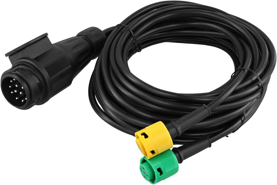 QWORK® 5 Meter Kabelsatz für Anhänger, 13-polig Stecker auf 2X 5-polig Stecker, für Anhängerbeleucht