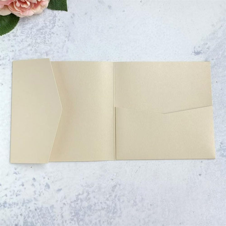 MillaSaw Champagner Gold Hochzeit Einladung Umschlag 15x15cm, Urlaub Karte Umschlag, Champagner