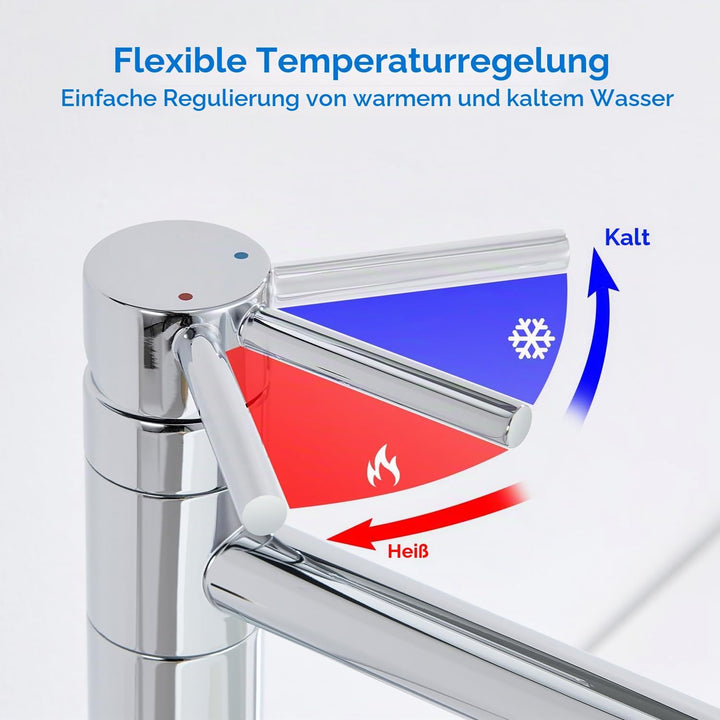 HanCrobiyx Wasserhahn Bad Hoch, Waschtischarmatur Aufsatzwaschbecken Armatur Badezimmer 360° Drehbar