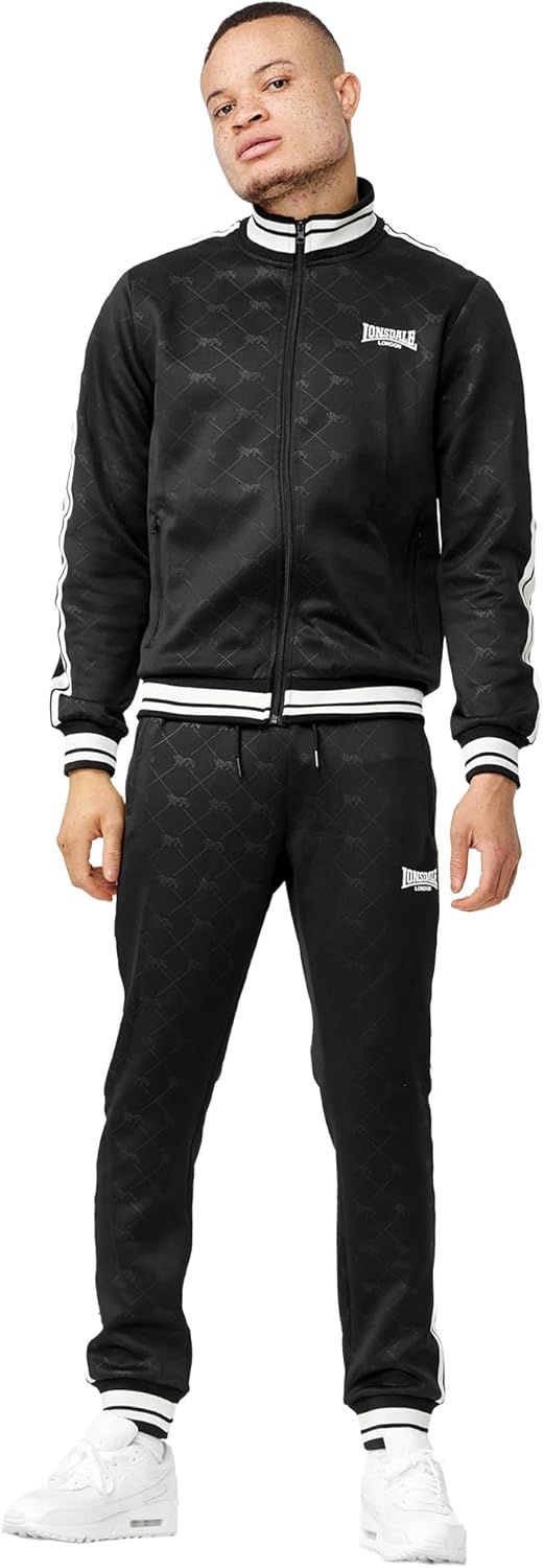 Lonsdale Herren Ashwell Trainingsanzug, Black/White