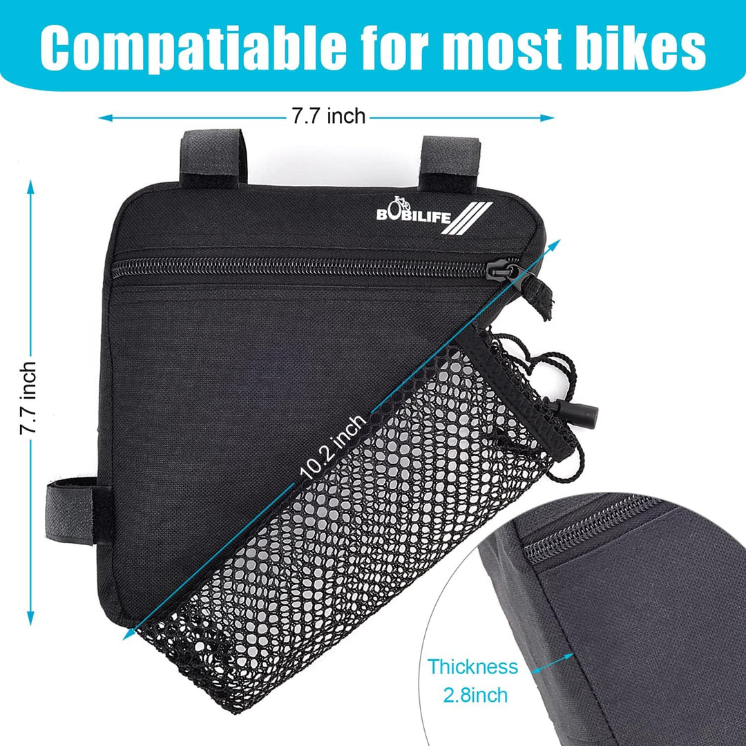 Fahrrad-Dreieck-Rahmentasche mit Flaschen-/Mini-Lautsprecherhalter – Fahrradaufbewahrung, dreieckige