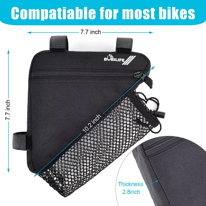 Fahrrad-Dreieck-Rahmentasche mit Flaschen-/Mini-Lautsprecherhalter – Fahrradaufbewahrung, dreieckige