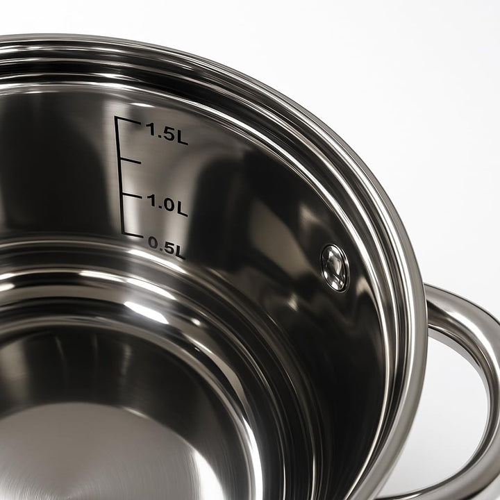 Edelstahl Topfset 8-teilig mit Glasdeckeln – Induktion geeignet – Kochtopf Set für alle Herdarten –