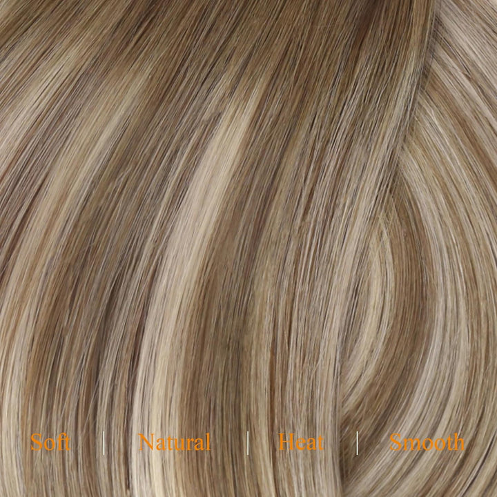 Easyouth Clip Extension Echthaar Doppelt Tressen Clip Extensions 20 Zoll 100g 7Pcs Farbe Mittelbraun