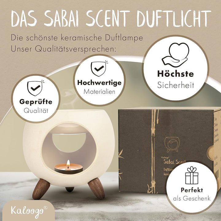Sabai Scent Duftlampe – Elegantes Duftlicht – 3-beiniges Design – für ätherisches Öl + Duftwachs – p