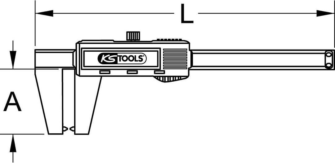 KS Tools 300.0540 Digital-Bremsscheiben-Messschieber 0-60mm, 160mm