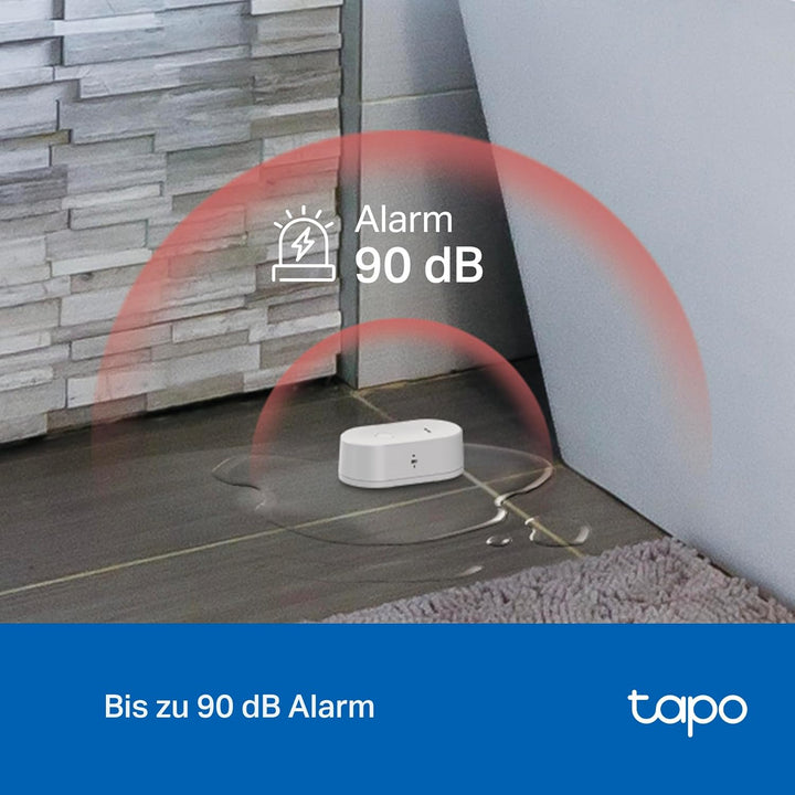 Tapo TP-Link T300 Smarter Wasserleck-Sensor, Hub erforderlich, eingebaute 90Db einstellbare Sirene,