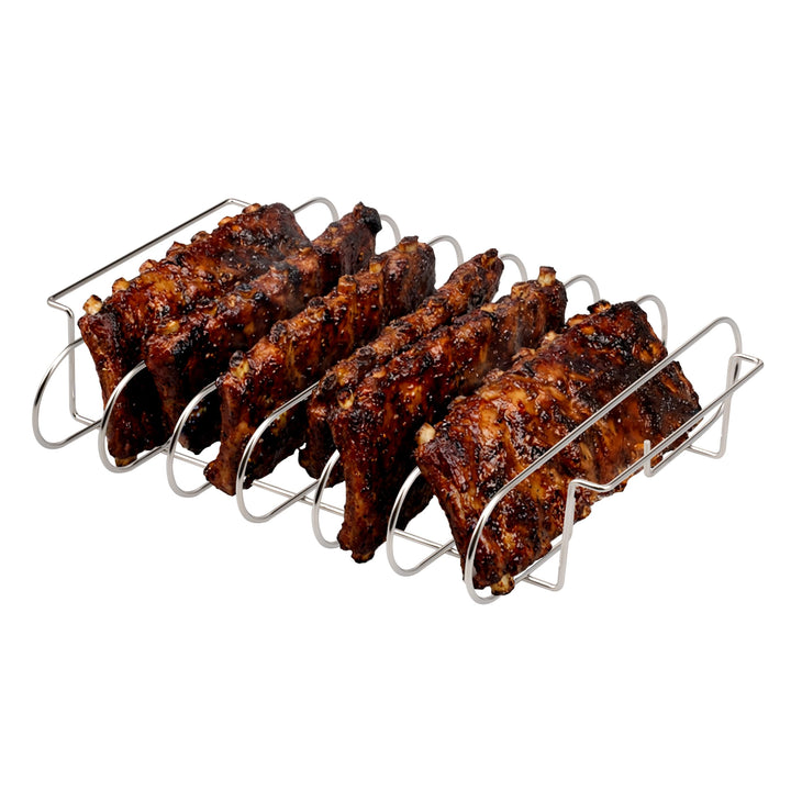 eluno Spareribs Halter mit Haltegriffen, Rippchenhalter zur Zubereitung von 6 Spareribs für Beste Er