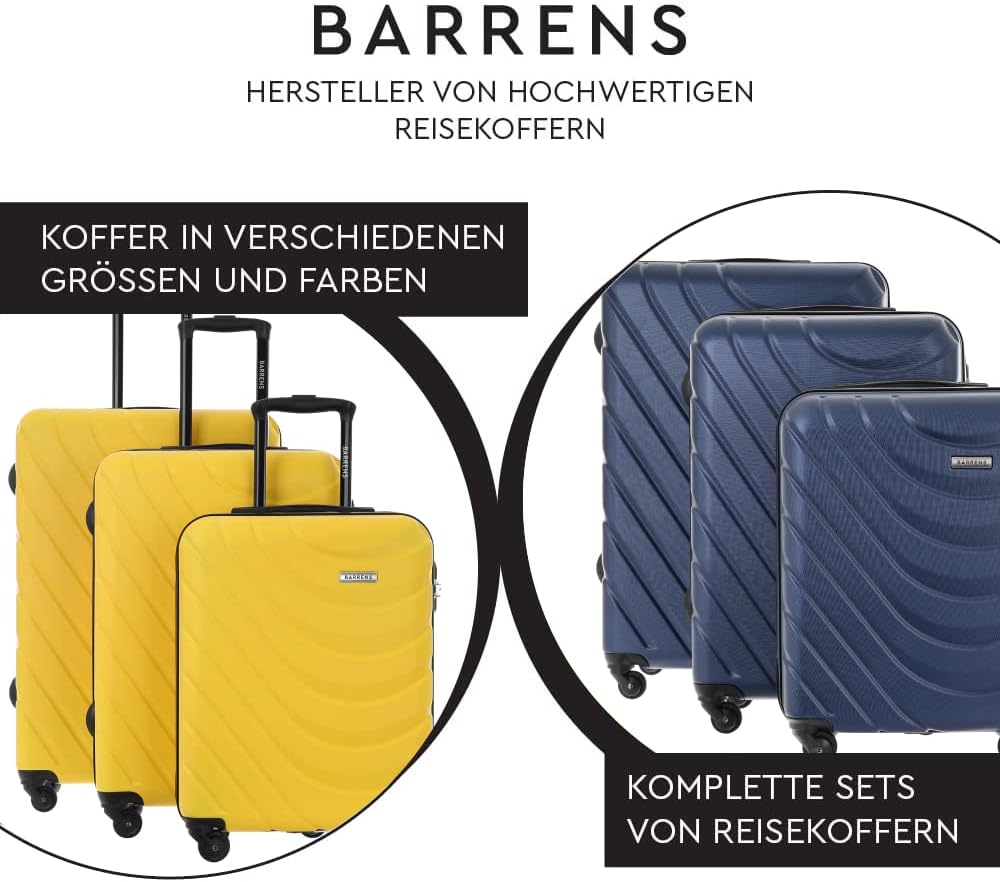 BARRENS Kabinenkoffer | Kabinengepäck | 55x39x20cm | 34 L | ABS-Material | Chiffrierschloss Reisekof