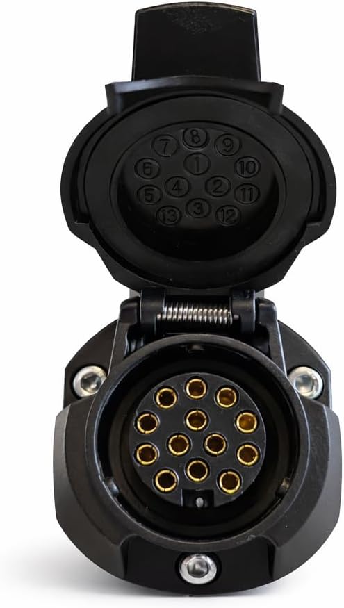 13-Pin Anhängersteckdosen-Adapter, 90° Winkel, 13-polig, Anhängerkupplung Verlängerung, kompatibel f