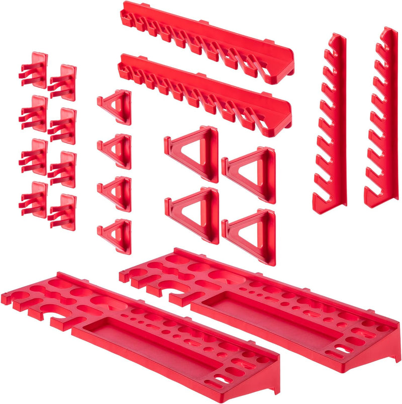 KADAX Werkstattregal, 116x39cm Werkzeugwandregal aus robustem Kunststoff, UV-Resistentes Lagersystem