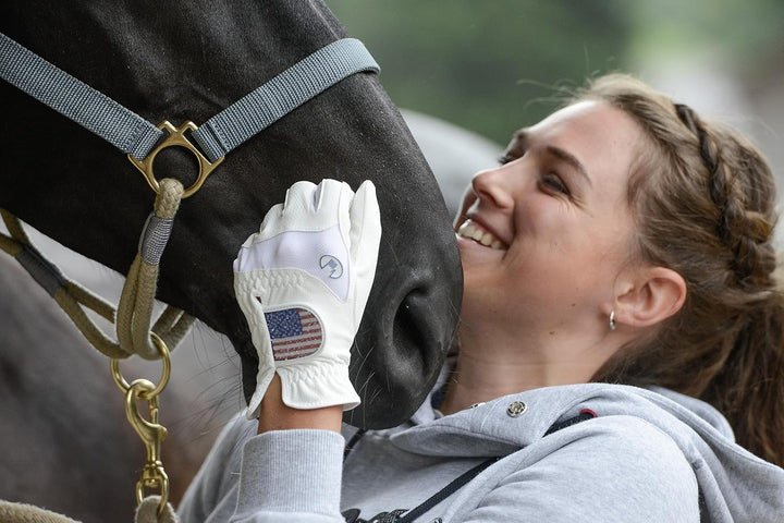 Roeckl Sports Reithandschuh Maryland, Turnier Sommer Handschuh, 6 Farben, Grösse 6-11 8.5 Weiss/Deut