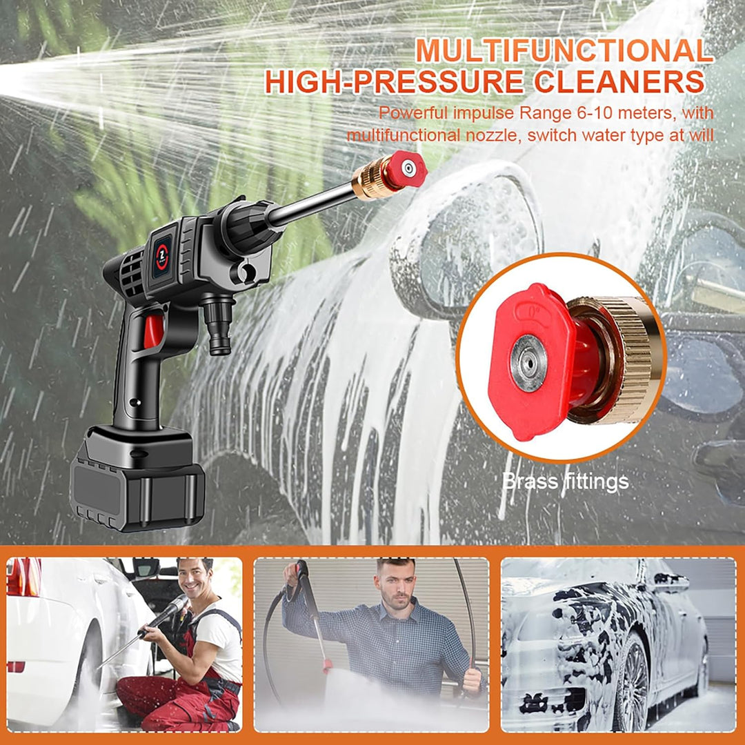 Hochdruckreiniger mit Akku, 21 V/4,0 Ah, max. 50 bar, kabelloser Hochdruckreiniger mit Hochleistungs
