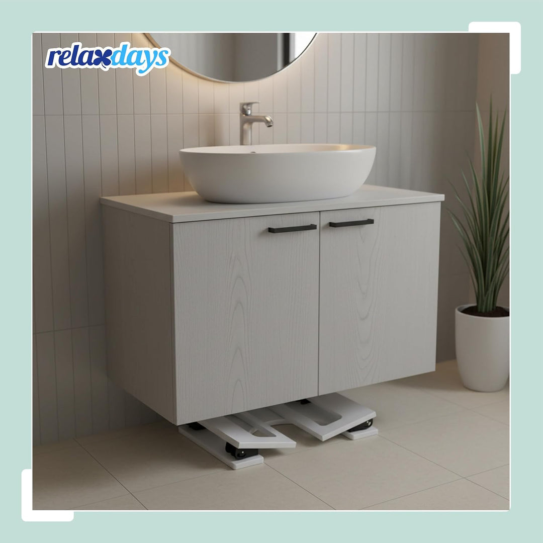 Relaxdays Toilettenhocker, klappbar, Hocker Toilettengang, Erwachsene, Bambus, rutschfest, HxBxT: 18
