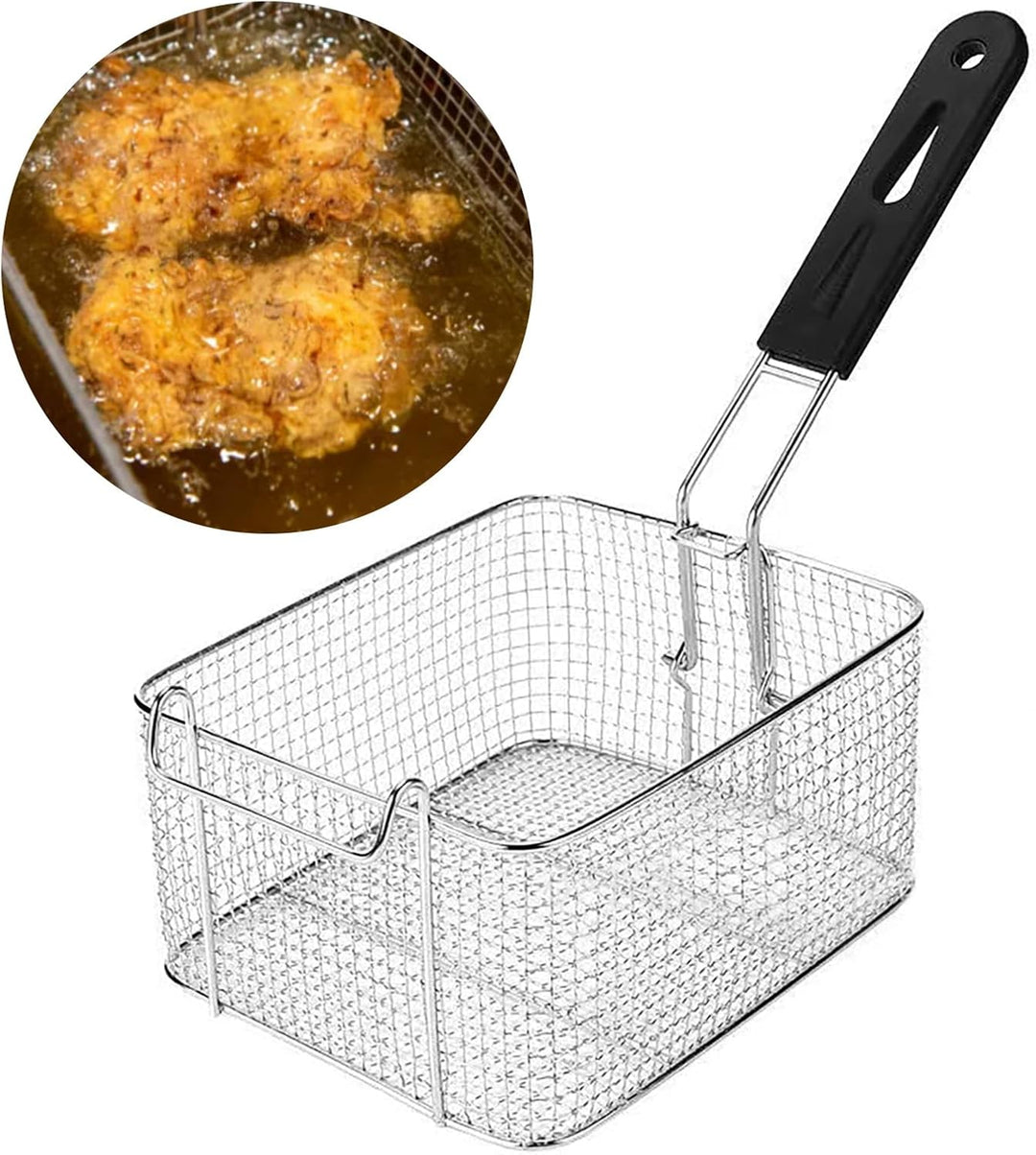 Frittierkorb mit Langem Griff, Elektrischer Frittierkorb aus Metallgeflecht für den Gewerblichen Geb