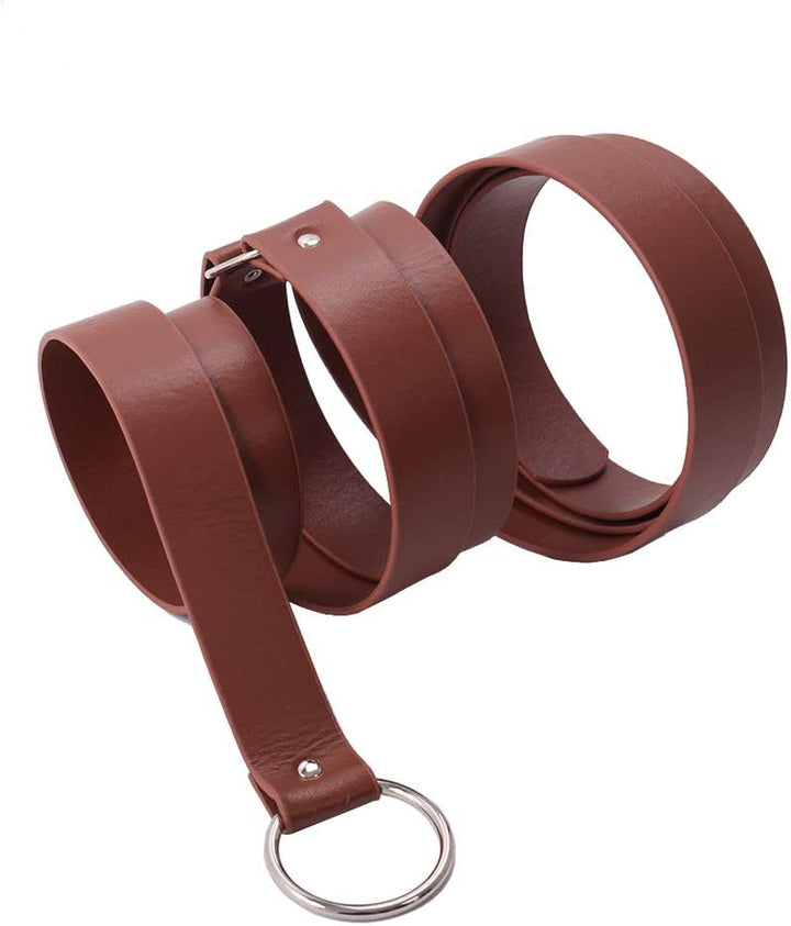 BLESSUME Mittelalterlich LARP Nachstellung Wikinger Schlacht Ritter Gürtel PU-Leder 275cm Braun, 275