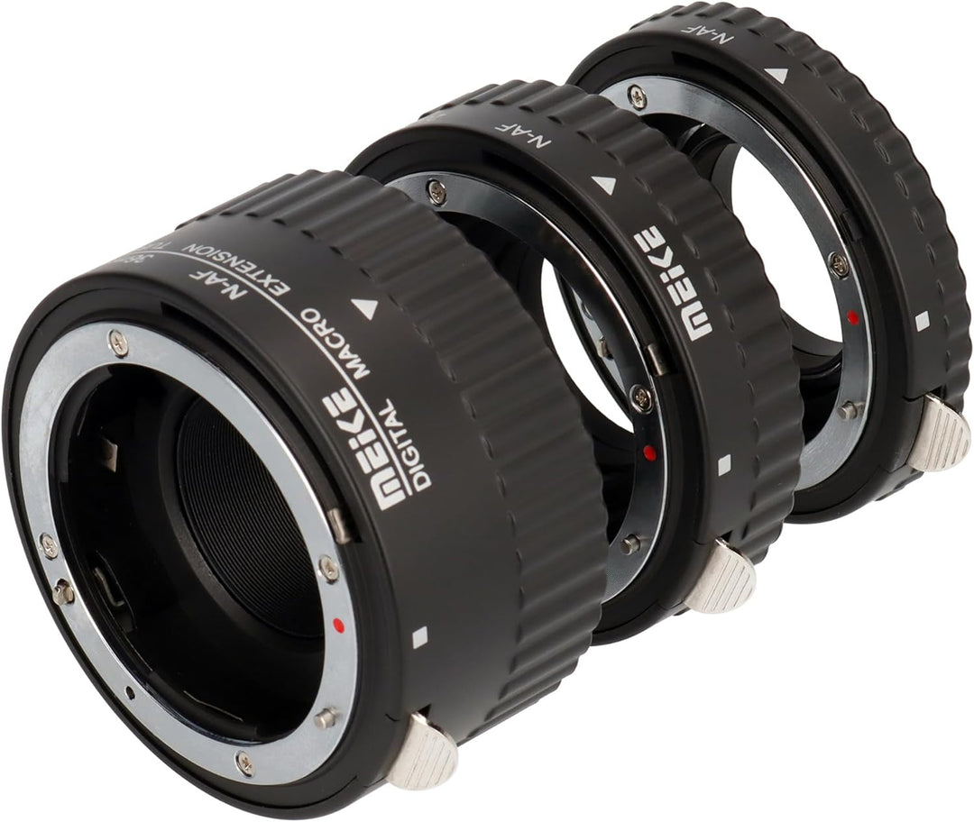 Khalia-Foto AF Autofokus Zwischenringe für Nikon SLR Kameras, Automatik-Zwischenringe (Metall), 1080