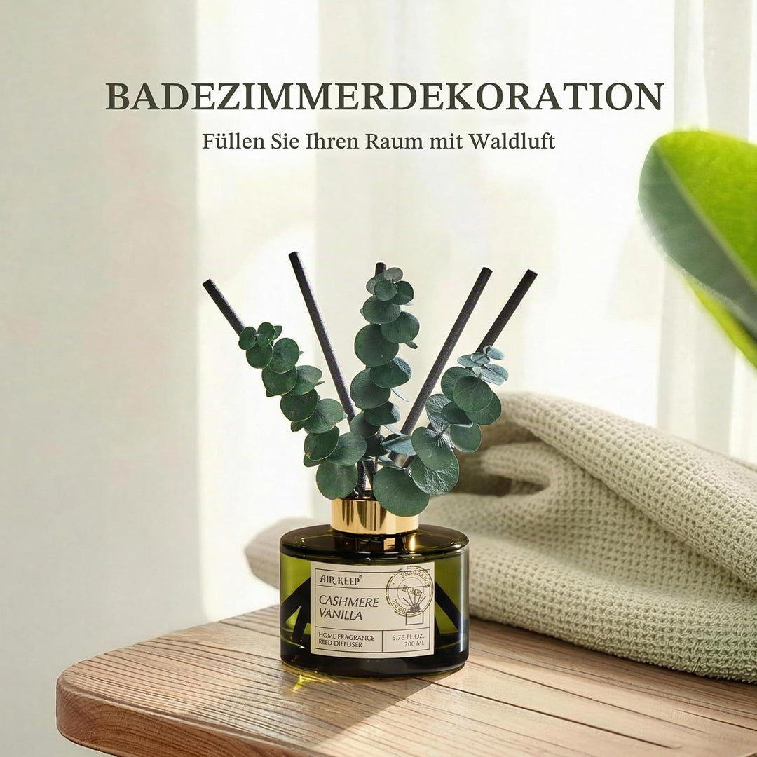 Airkeep Raumduft 200ml –Cashmere Vanilla– Langanhaltend Duft, Lufterfrischer für Zuhause, Deko für B