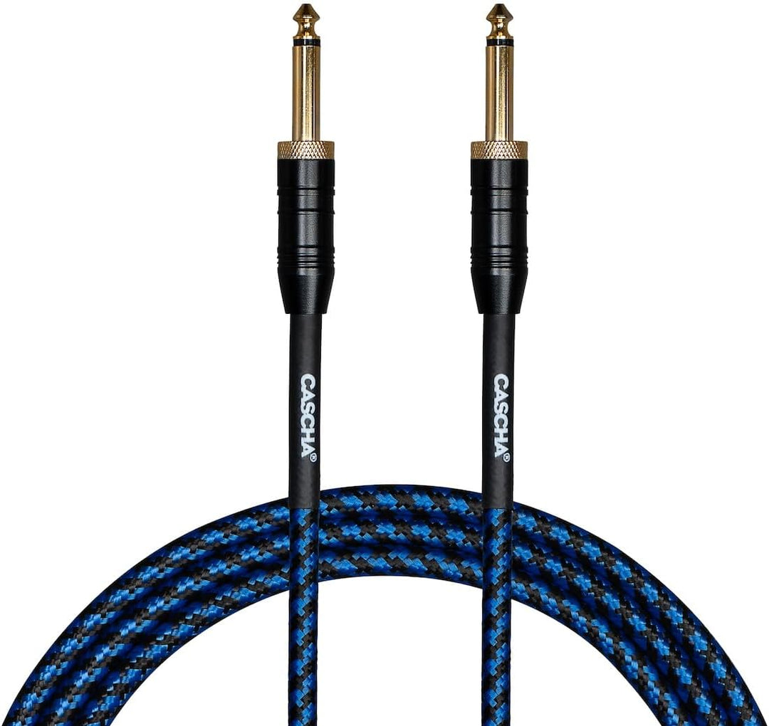 Cascha Professional Line Guitar Cable, Straight, Tweed Blue, 3m