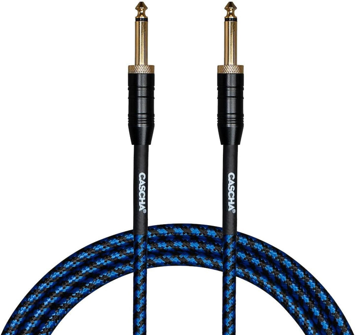 Cascha Professional Line Guitar Cable, Straight, Tweed Blue, 3m